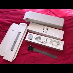 1 series 42MM Apple Watch w/stainless steel band.